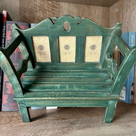 Park bench picture frame in green π - Picture 4 of 6